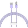 Rýchlonabíjací kábel Baseus USB-A na Lightning Explorer Series 1 m 2,4 A (fialový)