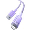 Rýchlonabíjací kábel Baseus USB-A na Lightning Explorer Series 1 m 2,4 A (fialový)