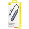 Rozbočovač 4v1 Baseus UltraJoy USB-A&USB-C na 3xUSB3.0+USB-C+RJ45 (šedý)