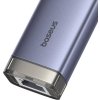 Rozbočovač 4v1 Baseus UltraJoy USB-A&USB-C na 3xUSB3.0+USB-C+RJ45 (sivý)