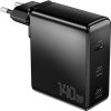 Wall charger, Essager, ECT2CA-MQB01-Z, 2xUSB-C, USB-A, 140W (black)