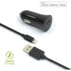 Set autonabíjačky FIXED s USB výstupom a USB/Lightning kábla, 1 meter, MFI certifikácia, 12W, čierna