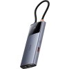 Hub 6v1 Baseus Metal Gleam 2 Series, USB-C na 2xUSB 3.0 + USB-C + HDMI + USB-C PD + Ethernet RJ45