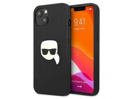 originalus karl lagerfeld deklas klhcp13spkmk iphone 13 mini 54 juodas leather ikonik karls head metal