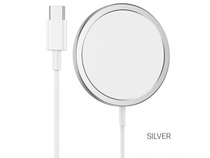 hoco cw30 pro original series magnetic wireless fast charger silver