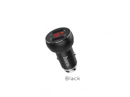 z22 double usb port car charger with digital display black