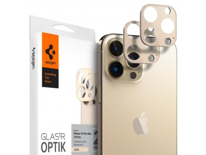 Ochranné sklo Spigen Optik.tr Camera Protector 2-pack Iphone 13 PRO/ 13 PRO MAX Gold