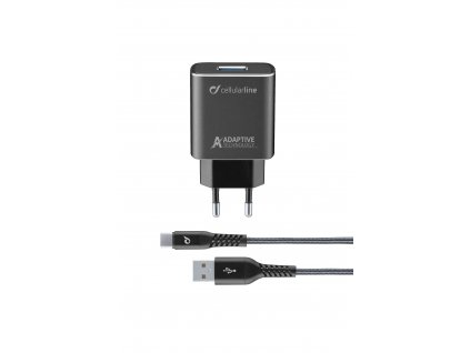 Set USB nabíječky a odolného USB-C kabelu Cellularline Tetra Force 15W, adaptivní nabíjení