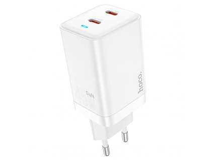 hoco n23 starlight pd45w dual type c port wall charger eu white