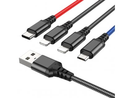 hoco x76 4in1 super charging cable 2xltn tc musb
