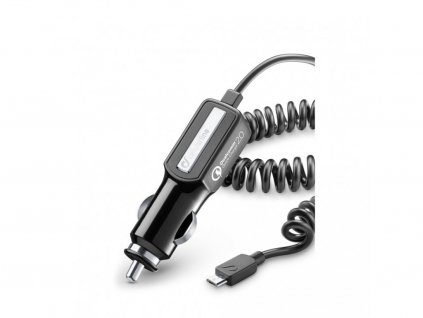 Autonabíječka CellularLine Qualcom Quick Charge 2.0 s konektorem microUSB, černá