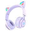 hoco w39 cat ear kids bt headphones purple