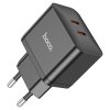 hoco n29 triumph pd35w dual usbc port wall charger eu black (1)