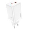 hoco n23 starlight pd45w dual type c port wall charger eu white