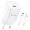 hoco n19 rigorous pd25w wall charger eu set with type c to lightning cable