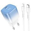 hoco c101a single port pd20w wall charger eu set tc to ltn ice blue