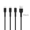 u31 charging cable three in one lightning micro usb type c black