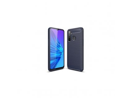 silikonove pouzdro carbon pro realme 5 modre