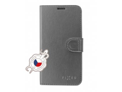 Pouzdro typu kniha FIXED FIT SHINE pro Samsung Galaxy J6 Plus (2018) J610 - antracitové