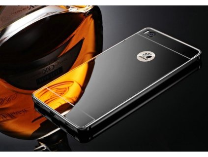 Hliníkový MIRROR kryt pouzdro pro Huawei P8 Lite - Černý