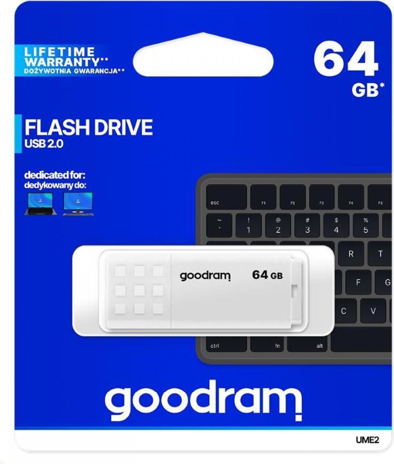 Levně GOODRAM USB	 Flash Disk UME2 64GB - bílý