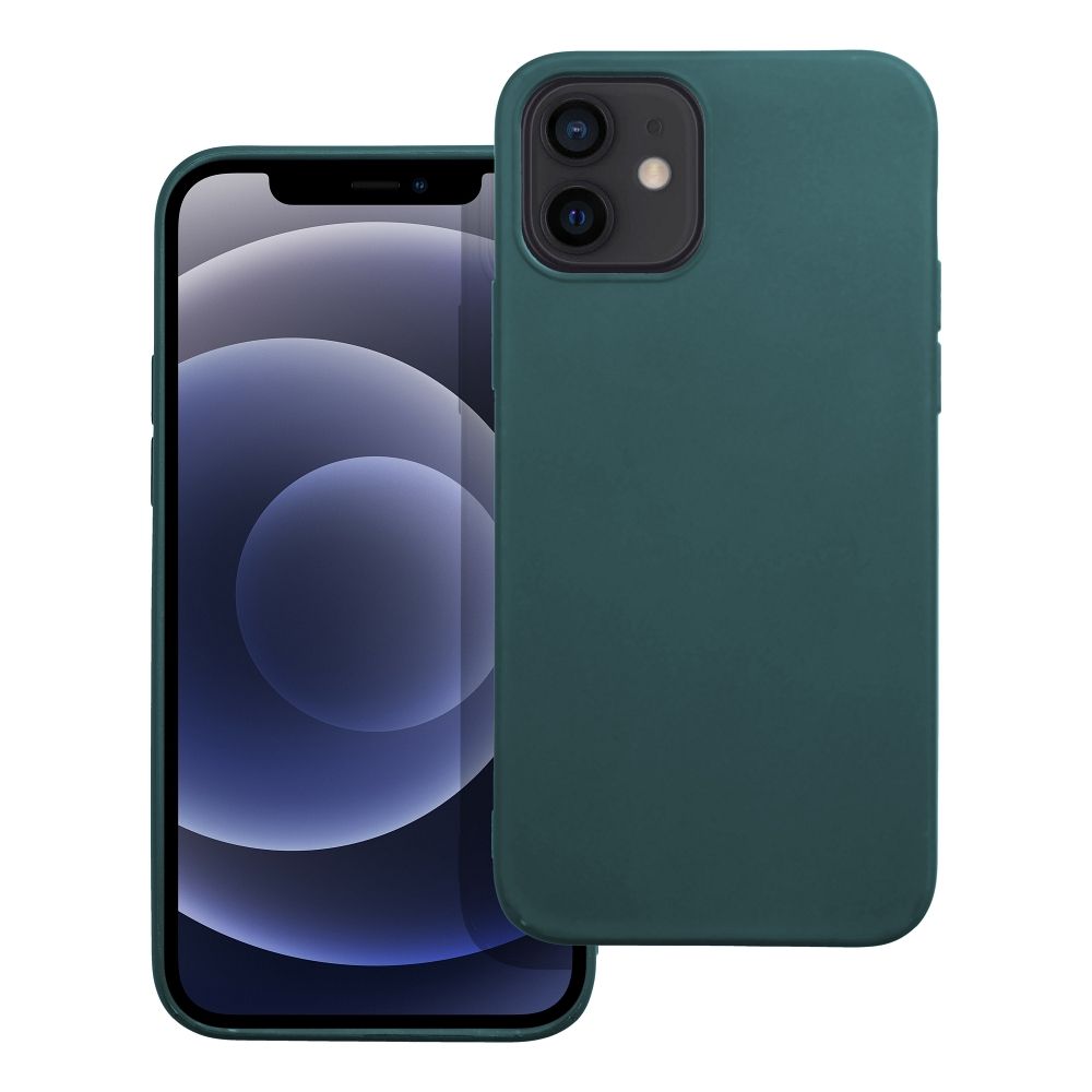 Levně Case4Mobile Silikonový obal MATT pro IPHONE 12 / 12 Pro - tmavě zelený
