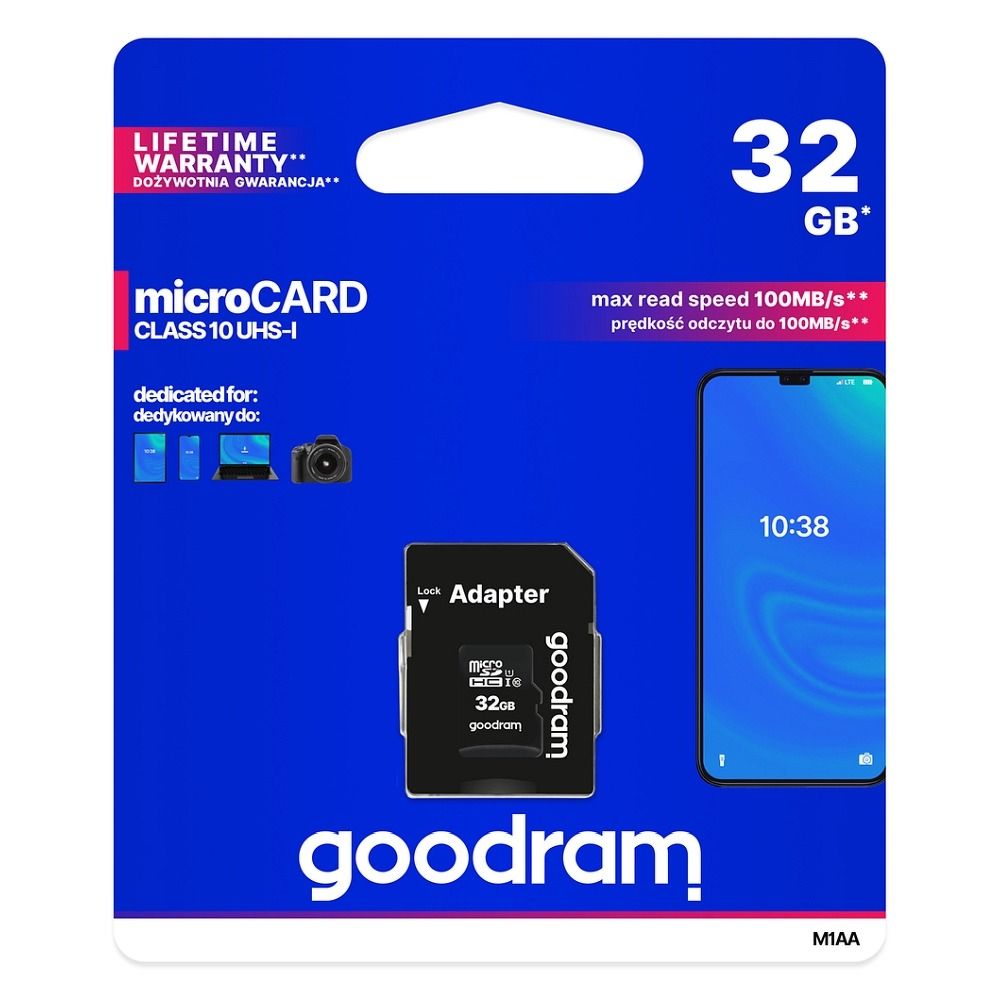 Levně GOODRAM Paměťová karta microSD 32GB Class 10 UHS-I + SD adaptér