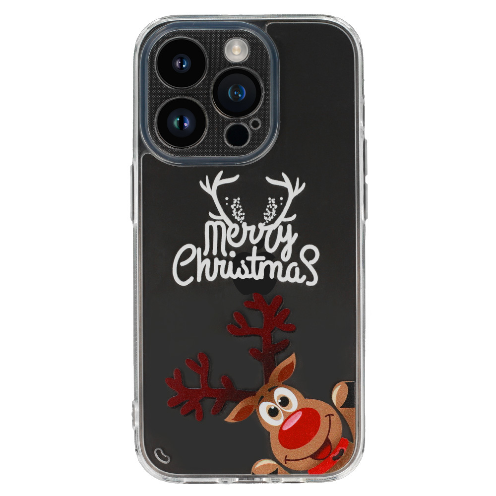 Levně Tel Protect Christmas průhledné pouzdro pro Samsung S23 FE - vzor 1 Veselé sobí Vánoce