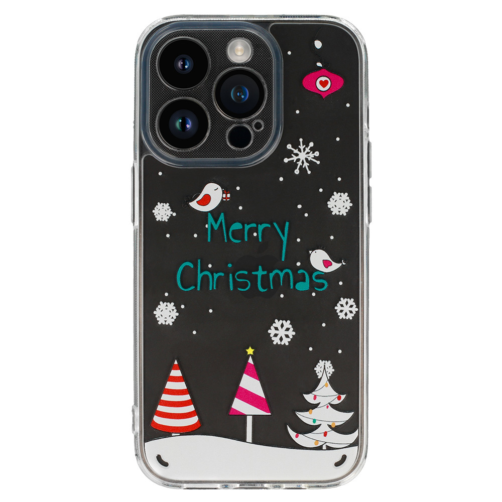 Levně Tel Protect Christmas průhledné pouzdro pro iPhone 14 Pro Max - vzor 4 Veselé Vánoce