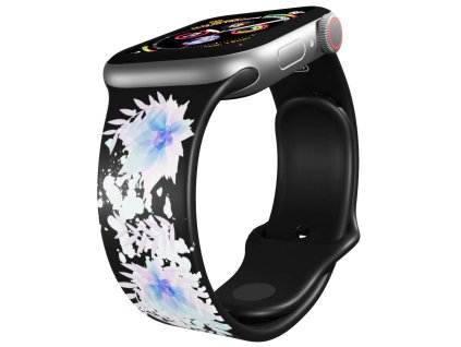 Apple watch řemínek Vodova kytka černý
