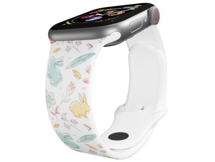Apple watch řemínek Kreslené velikonoce bílý