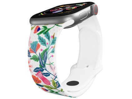 Apple watch řemínek Džungle (Rozměr 42/44/45/46/49mm, barva pásku bílá)