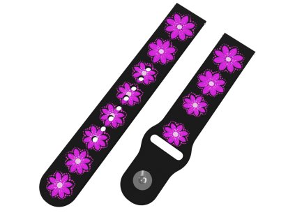 FIALOVÁ KVĚTINA řemínek 20 mm0051 M03 BLK A