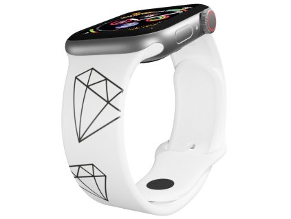 Apple watch řemínek diamant (Rozměr 42/44/45/46/49mm, barva pásku bílá)