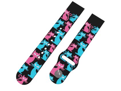 BAREVNÉ KOČKY řemínek 20 mm6131 BLK D 0143 BAREVNÉ KOČKY řemínek 20 mmBLK A