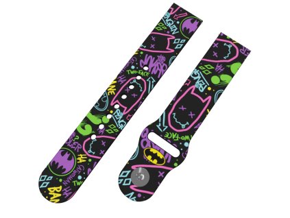 BATMAN - GRAFFITI řemínek 22 mm0187 G12 BLK BATMAN - GRAFFITI řemínek 22 mm