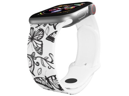 Apple watch řemínek Motýli (Rozměr 42/44/45/46/49mm)