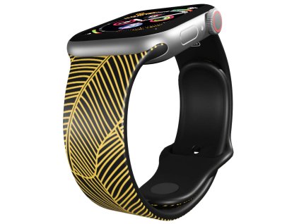 Apple watch řemínek Zlaté listy černý