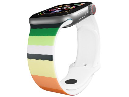 Apple watch řemínek Retro pruhy bílý