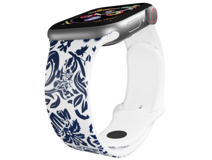 Apple watch řemínek Modré květiny (Rozměr 42/44/45/46/49mm)