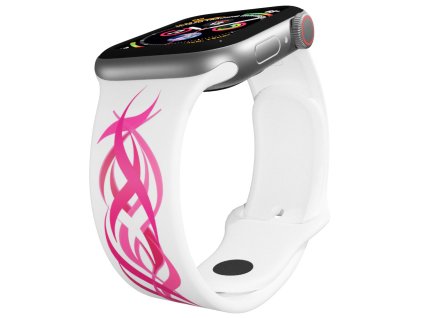 Apple watch řemínek Pink tattoo bílý
