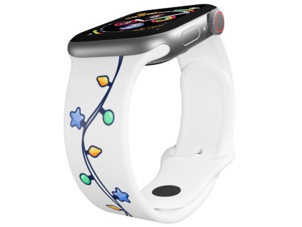 Apple watch řemínek Vánoční světýlka bílý