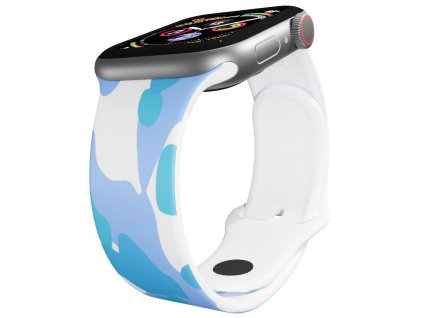 Apple watch řemínek Maskáč modrý bílý