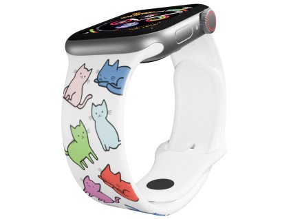 Apple watch řemínek Kočičí svět bílý