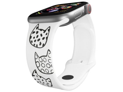 Apple watch řemínek Kočičí hlavy bílý