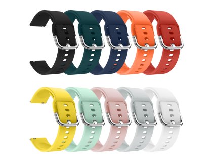 Jednobarevný řemínek s přezkovým zapínáním 22mm (Barevná varianta Bílá)