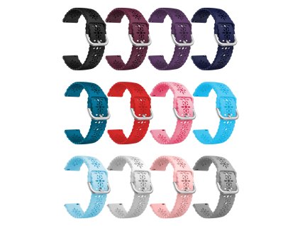 Řemínek s perforováním a přezkovým zapínáním 20mm (Barevná varianta Černá s barevnou přezkou)