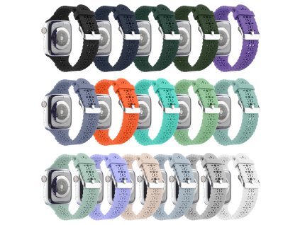 Řemínek s perforováním a přezkovým zapínáním pro Apple Watch 38/40/41/42(S10)mm (Barevná varianta Černý)