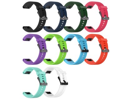 QuickFit silikonový vroubkovaný řemínek s přezkou 20mm (Barevná varianta Bílý)