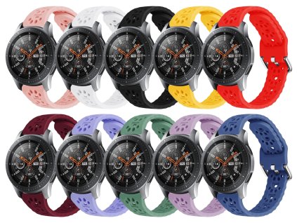 Řemínek s perforovanými pacičkami a přezkovým zapínáním 22mm (Barevná varianta Šedo-hnědý)